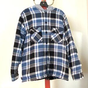 Blue and White Plaid Coat